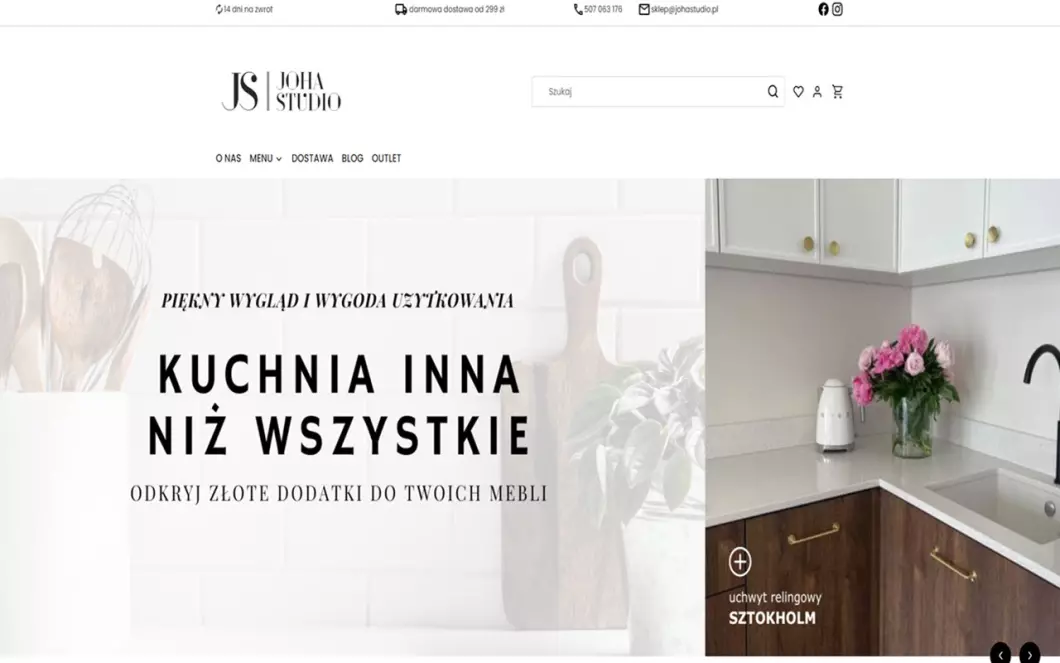 Uchwyty meblowe mosiężne - Joha Studio - podgląd