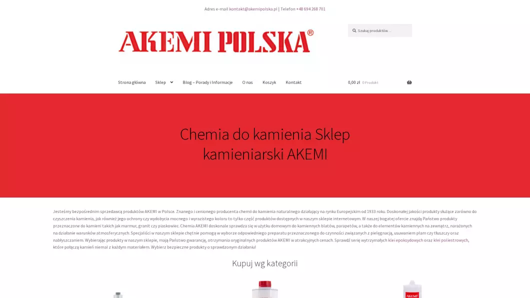Impregnaty, kleje, nabłyszczacze i środki czyszczące do kamienia - AKEMI Polska - podgląd