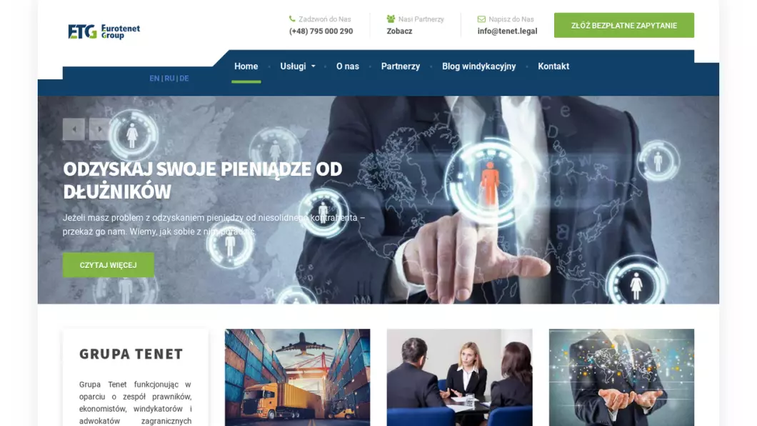 Firma windykacyjna EUROTENET GROUP Sp. z o. o - podgląd