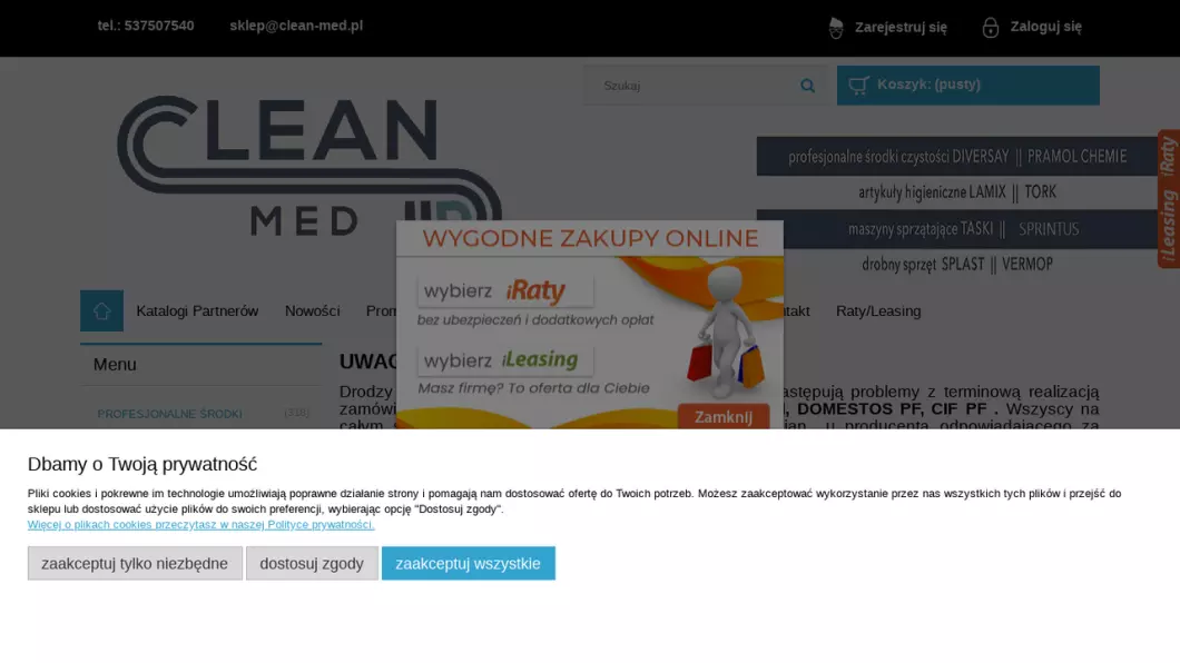 Profesjonalne środki czystości | Sklep internetowy Clean-Med - podgląd