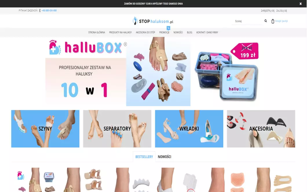 StopHaluksom - aparaty na haluksy - podgląd